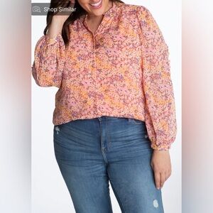 Adyson Parker Ruffle Sleeve Front Button Blouse - Size XL
